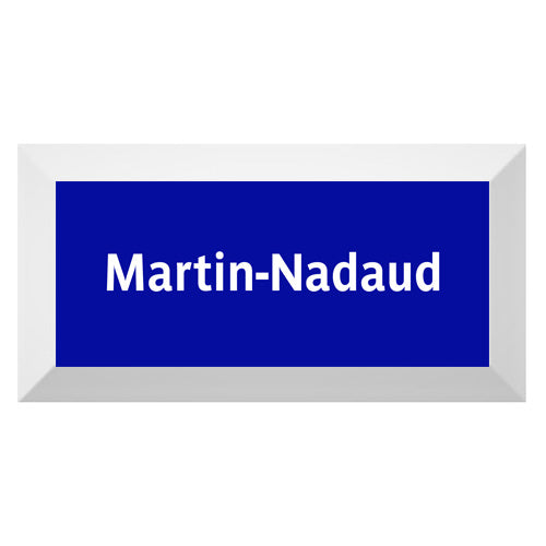 Carreau de faïence Type Métro biseauté station fantôme "Martin-Nadaud"